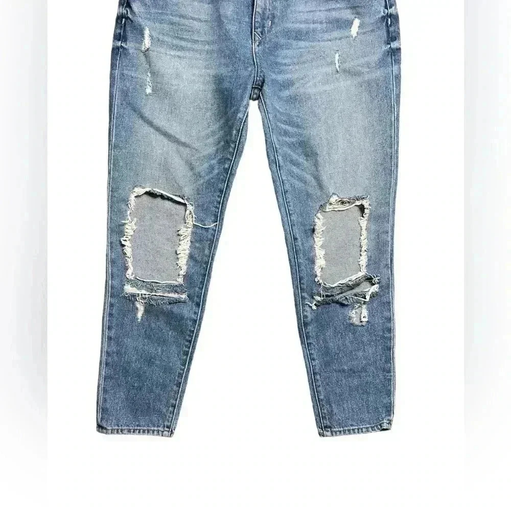 Lovers + Friends Ezra Slim Boyfriend Distressed Denim Jeans Size 27 - Picture 3 of 8